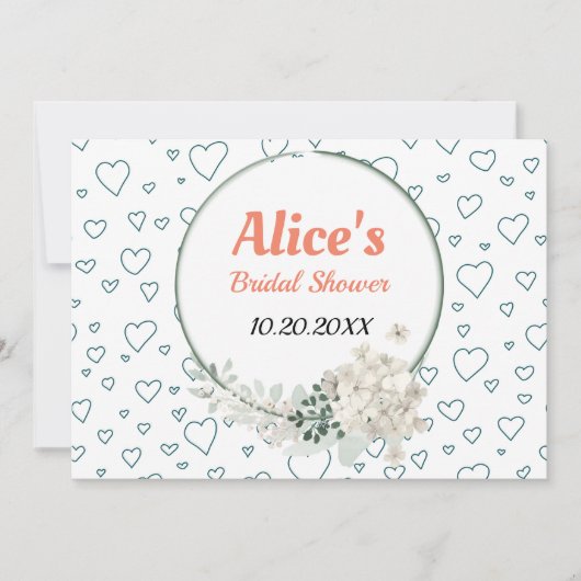 Gepersonaliseerd Matige Floral Lijst Vrijgezellenf Kaart (Voorkant)