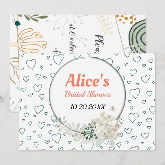 Gepersonaliseerd Matige Floral Lijst Vrijgezellenf Kaart (Voorkant / Achterkant)