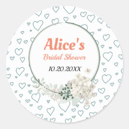 Gepersonaliseerd Matige Floral Lijst Vrijgezellenf Ronde Sticker