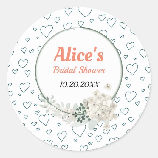 Gepersonaliseerd Matige Floral Lijst Vrijgezellenf Ronde Sticker (Voorkant)