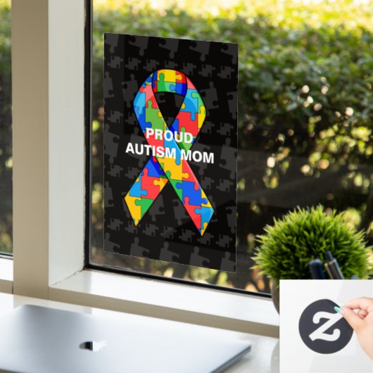 Gepersonaliseerd mediaal autisme mama/papa Puzzle Raamsticker (Kantoor)