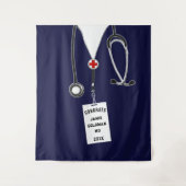 Gepersonaliseerd medisch Afstuderen Wandkleed (Voorkant)