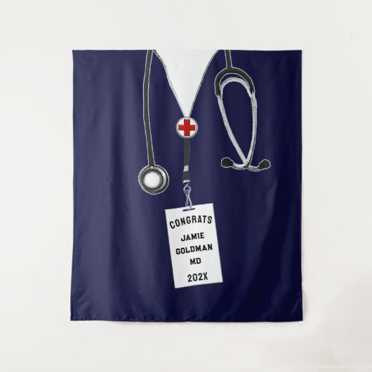 Gepersonaliseerd medisch Afstuderen Wandkleed (Voorkant)