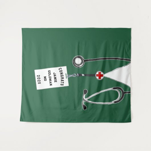 Gepersonaliseerd medisch Afstuderen Wandkleed (Voorkant (horizontaal))
