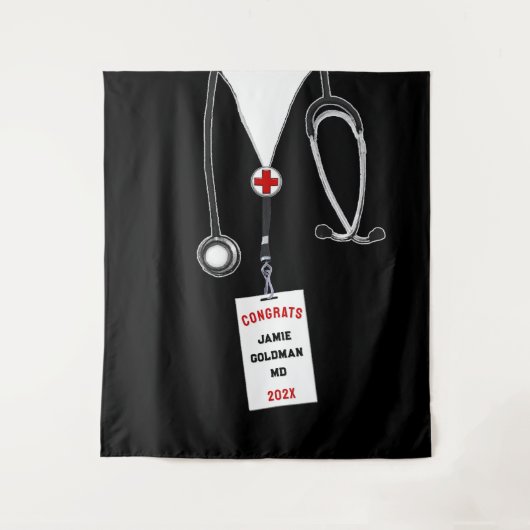 Gepersonaliseerd medisch Afstuderen Wandkleed (Voorkant)