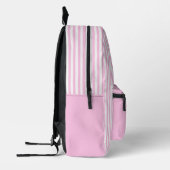 Gepersonaliseerd medisch symbool Blush Pink Stripe Bedrukte Rugzak (Links)