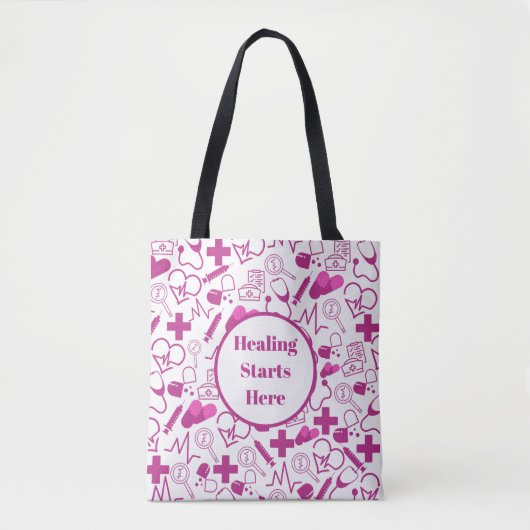 Gepersonaliseerd medisch thema Gezondheidszorgprof Tote Bag (Voorkant)