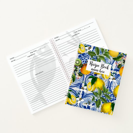 Gepersonaliseerd Mediterraans Citroenen Recept Boe Notitieboek (Binnen)