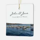 Gepersonaliseerd meer van Genève Wisconsin Keramisch Ornament (Links)