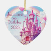 Gepersonaliseerd Meisje 8e Verjaardag Foto Hart Gi Keramisch Ornament (Achterkant)