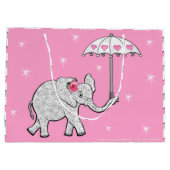 Gepersonaliseerd meisje Baby shower Elephant Gift  Groot Cadeauzakje (Achterkant)