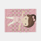 Gepersonaliseerd meisje Ballerina Fleece Deken (Voorkant (Horizontaal))