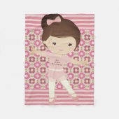 Gepersonaliseerd meisje Ballerina Fleece Deken (Voorkant)