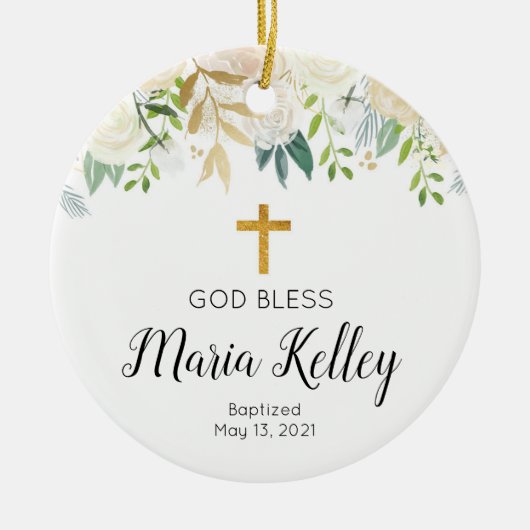 Gepersonaliseerd meisje Baptisme Ornament (Voorkant)