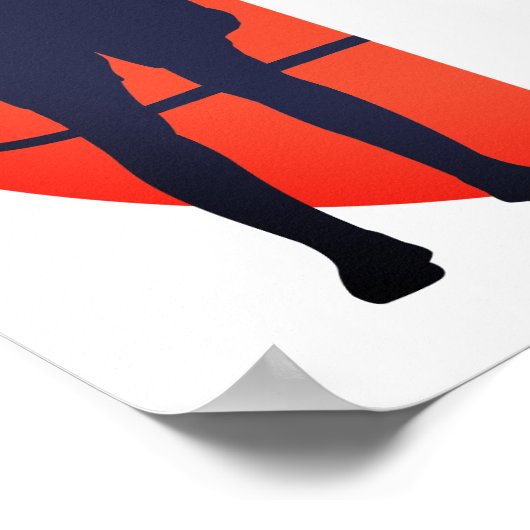 Gepersonaliseerd meisje Basketball Split Monogram Poster (Hoek)