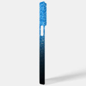 Gepersonaliseerd meisje Blue Glitter Black Ombre Case-Mate iPhone Case (Achterkant / Rechts)