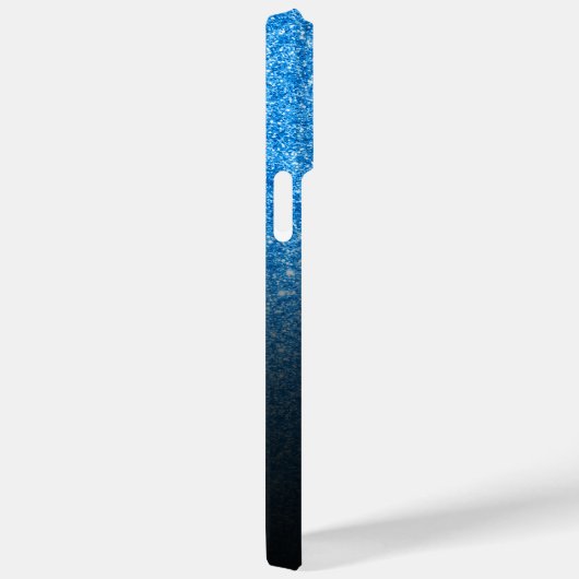 Gepersonaliseerd meisje Blue Glitter Black Ombre Case-Mate iPhone Case (Achterkant / Rechts)