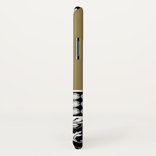 Gepersonaliseerd meisje Bold Gold Black Damask Mon Case-Mate iPhone Case (Achterkant / rechts)