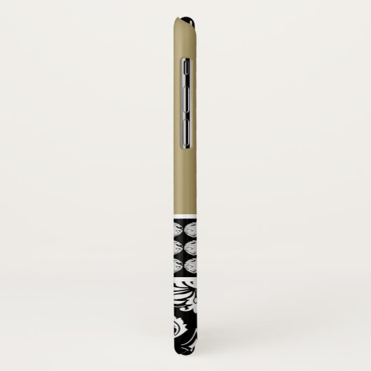 Gepersonaliseerd meisje Bold Gold Black Damask Mon Case-Mate iPhone Case (Achterkant/links)