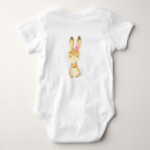 Gepersonaliseerd Meisje Bunny Woodland Baby shower Romper (Achterkant)