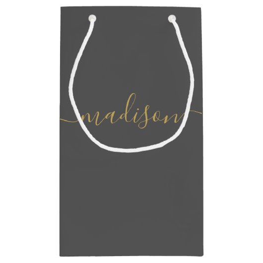 Gepersonaliseerd meisje Chic Feminine Gold Script  Klein Cadeauzakje (Achterkant)