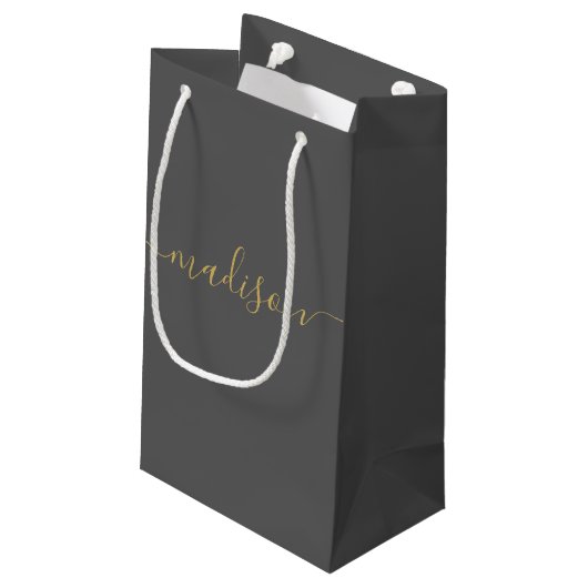 Gepersonaliseerd meisje Chic Feminine Gold Script  Klein Cadeauzakje (Achterkant Gekanteld)