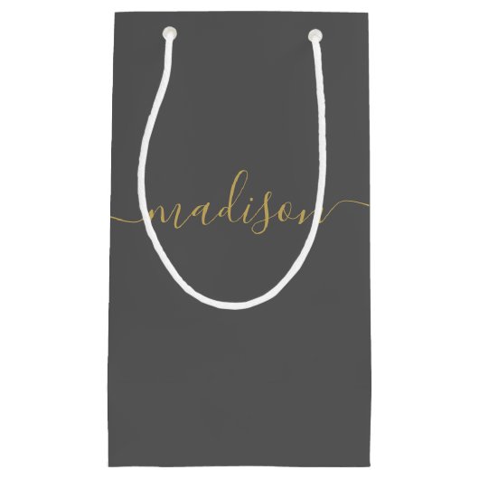 Gepersonaliseerd meisje Chic Feminine Gold Script  Klein Cadeauzakje (Voorkant)