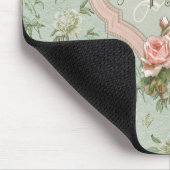 Gepersonaliseerd meisje Chic Green en roze Floral Muismat (Hoek)