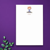 Gepersonaliseerd meisje dat yoga Post-it® notes do