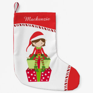Gepersonaliseerd meisje Elf Kleine Kerstsok