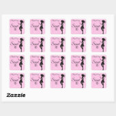 Gepersonaliseerd Meisje en Harten Sweet 16 Sticker (Vel)