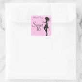 Gepersonaliseerd Meisje en Harten Sweet 16 Sticker (Tas)