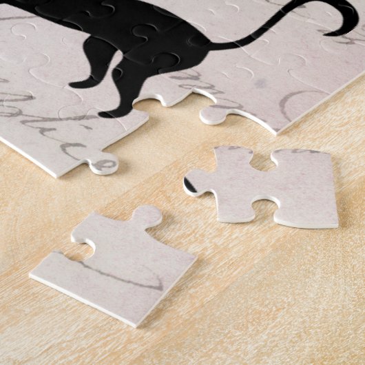 Gepersonaliseerd meisje en kat in de giffeltoren i legpuzzel (Zijkant)