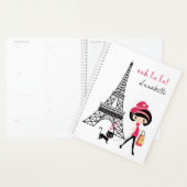 Gepersonaliseerd meisje en Kat Paris Eiffel Tower Planner (Display)