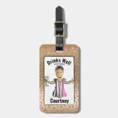 Gepersonaliseerd meisje Funny Adult Bagagelabel (Voorkant verticaal)