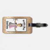 Gepersonaliseerd meisje Funny Adult Bagagelabel (Achterkant horizontaal)