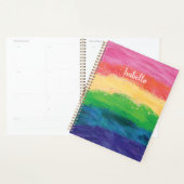 Gepersonaliseerd meisje Glitter Rainbow-Notitieboe Planner (Display)