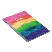 Gepersonaliseerd meisje Glitter Rainbow Notitieboek (Rechterzijde)