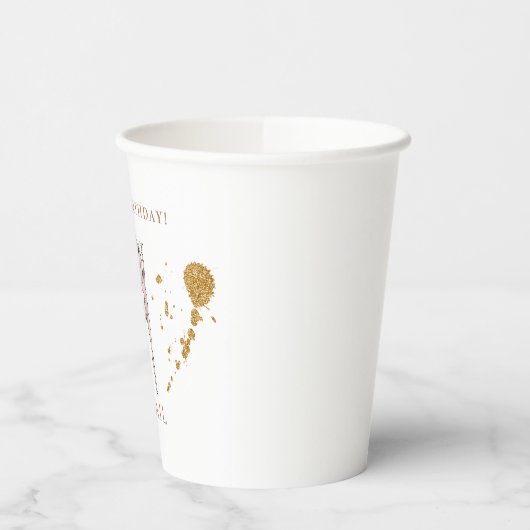 Gepersonaliseerd Meisje Gymnastiek Verjaardagsfees Papieren Bekers (Links)