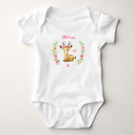 Gepersonaliseerd Meisje Herten Woodland Baby showe Romper