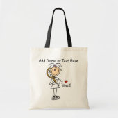 Gepersonaliseerd meisje I Love Tennis Canvas tas (Voorkant)