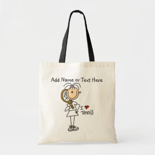 Gepersonaliseerd meisje I Love Tennis Canvas tas