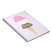 Gepersonaliseerd Meisje Ice Cream Cone Notitieboek (Rechterzijde)