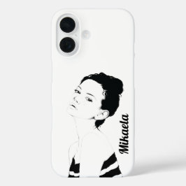 Gepersonaliseerd meisje illustratie iPhone 16 hoesje