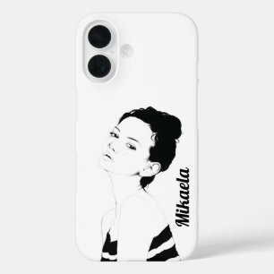 Gepersonaliseerd meisje illustratie iPhone 16 hoesje