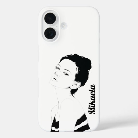Gepersonaliseerd meisje illustratie Case-Mate iPhone case (Achterkant)
