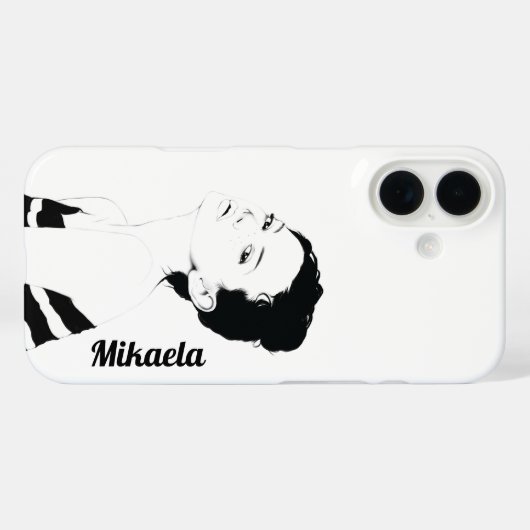 Gepersonaliseerd meisje illustratie Case-Mate iPhone case (Achterkant (horizontaal))