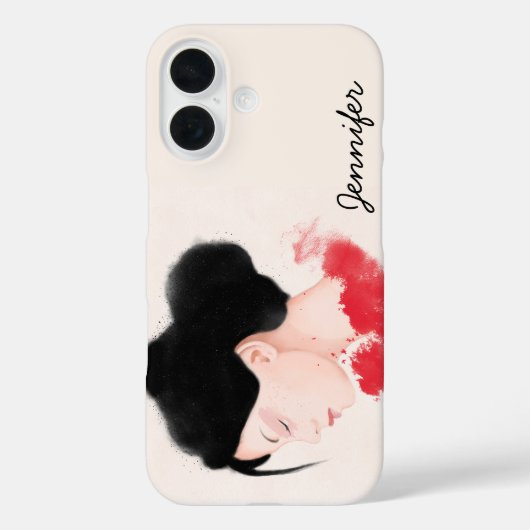 Gepersonaliseerd Meisje in Rood Case-Mate iPhone Case (Achterkant)