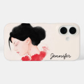 Gepersonaliseerd Meisje in Rood Case-Mate iPhone Case (Achterkant (horizontaal))