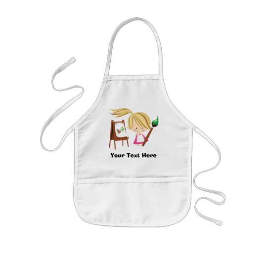 Gepersonaliseerd meisje Kunstenaar Kind Apron Kinder Schort (Voorkant)